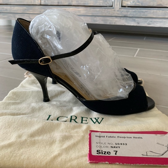 ❗️SOLD❗️J.Crew Ingrid Fabric Peep-Toe Heels - Picture 1 of 7